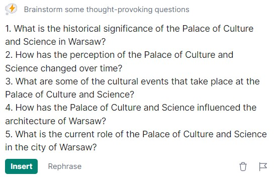 Pytania zaproponowane przez sztuczną inteligencję